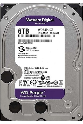 Wd WD64PURZ Purple 6 TB 5400 RPM 256 MB Hard Disk