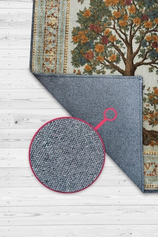 Homshtag Art Deco Meşe Ağacı Vintage Halı Görünümlü Dijital Baskı Renkli Halı,rustik Çiçekli Halı Çok Renkli
