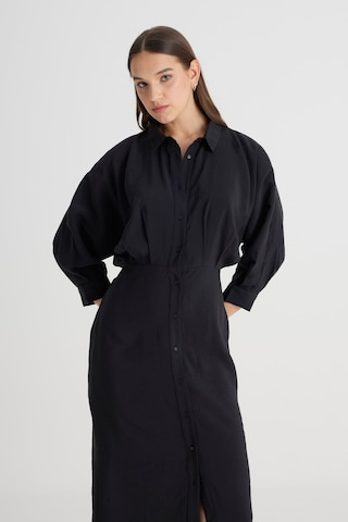 Lee Loose Fit Rahat Kesim Siyah Gömlek Elbise L241612001 Siyah