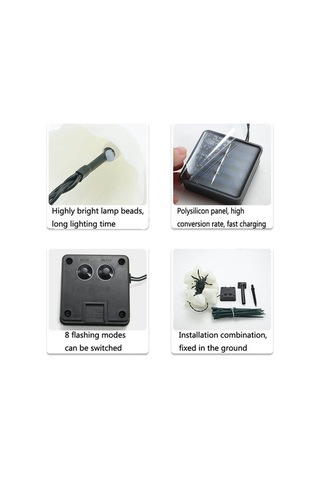 Tongxida 3.8m 10 Led Güneş Mantar Çim Işığı Açık Su Geçirmez Bahçe Villa Dekoratif Işık Dizisi Renkli Işık Diğer