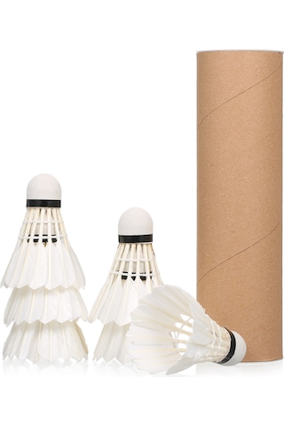 Geeksen 6 Adet Kork Başlı Plastik Badminton Topu Beyaz/sarı Seçenekli - Tüp Paket