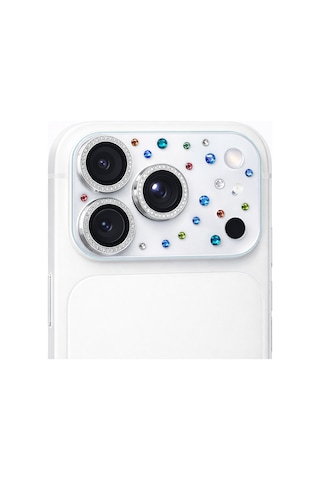 Apple Uyumlu iPhone 17 Pro Taşlı All İn One Tam Kaplayan Kamera Lens Koruyucu Dreamy Stars