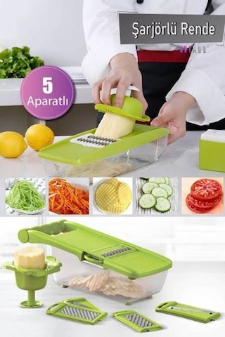 Çok Amaçlı 5 Aparatlı Şarjörlü Rende