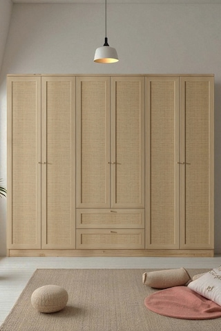 Baru 6 Kapaklı 2 Çekmeceli Gardırop H:182 Cm Atlas Çam