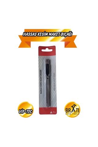 Dar Hassas Kesim Profesyonel Maket Bıçağı Metal Klipsli 2'li Set