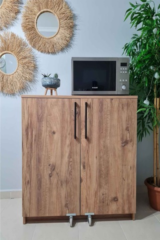 Erzak Dolabı 2 Kapaklı 90 Cm Çok Amaçlı Dolap Atlantik Çam Atlantik Çam