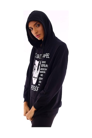 Gugus Unisex Basic Kapüşonlu Sweatshirt Siyah