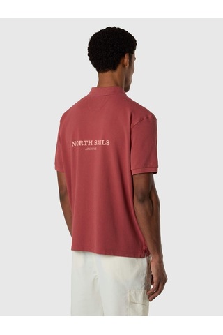 North Sails Baskılı Kısa Kollu Erkek Polo Yaka T-shirt-33370 Bordo