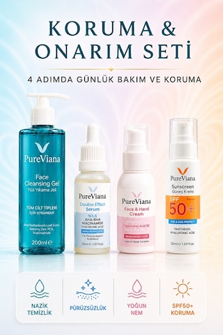 Pureviana Cilt Bariyerini Güçlendiren Koruma & Onarım Seti 4'lü