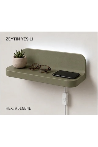 Wall Shelf Light Yeşil - Gri