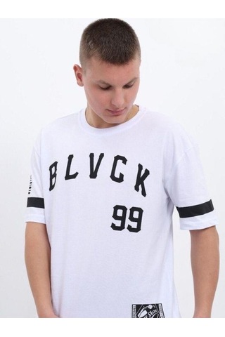 Çocuk Harf Baskılı Tshirt-14613 Beyaz