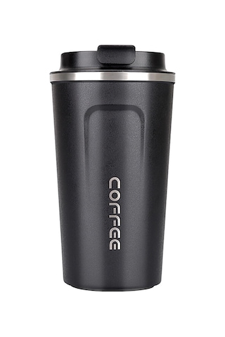 Xiyyadms 510ml Siyah 304 Çelik İki Katlı Vakumlu Termos Bardak, Araçta Ve Seyahatte Kullanım İçin Taşınabilir Kahve Fincanı Siyah