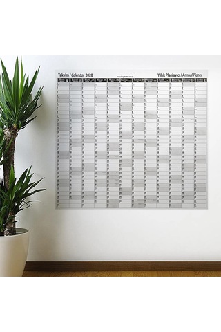 Duvar Stickerı Takvim 110x100 Cm 2020 Yıllık Planlayıcı Manyetik