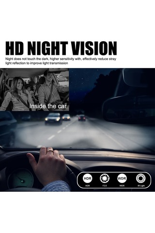 Gajeena Araba İki Lensli Dvr: Ön/iç 1080p Kayıt, 170 Geniş Açı, Gece Görüşü, 24 Saat Park Monitörü, 3.16" Ekran