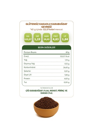 Glutensiz Fabrika Glutensiz Kakaolu Karabuğday Gevreği 250 G