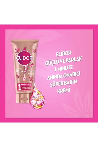 Elidor 1 Minute Onarıcı Süper Saç Bakım Kremi Güçlü Ve Parlak 170 Ml