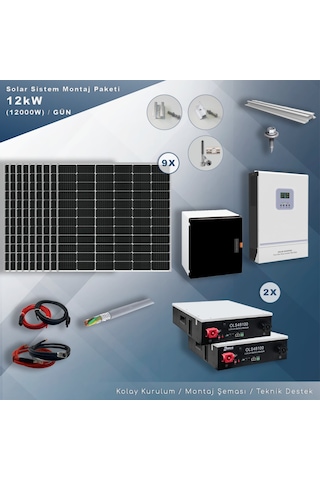 Matech 12 KW Solar Paket Sistem 12000W/gün
