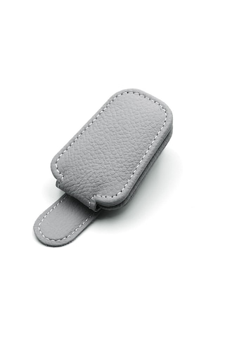 Youtek Araç İçi Güneşlik Gözlük Tutucu - Deri Gözlük Askısı, Gri Renk Gri