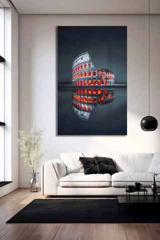 Roma Kolezyumu Antik Roma Mimarisi Ve Cam Tablo Modern Sanat Tablosu Solmayan Canlı Renkler Salon Ve Oturma Odası Anlamlı Hediye Seçeneği