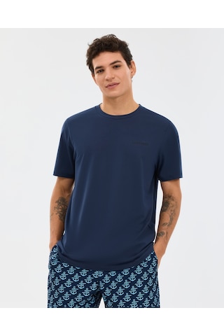 Skechers Organic Coll. M Short Sleeve T-shirt Erkek Lacivert Tshirt S241166-0505 Lacivert