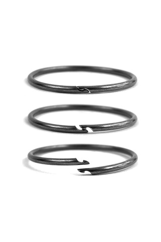 Homyl 10 Adet Bölünmüş Anahtarlık Yüzük Gevşek Siyah-35mm Siyah-35mm