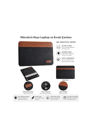 15.6 İnç Mıknatıslı Keçe Laptop Ve Evrak Çantası, Notebook Bilgisayar Ve Dosya Taşıma Çantası 5705 Diğer