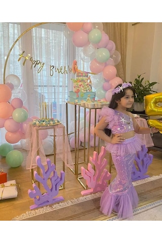 Star Kids Fashion Kız Çocuk Deniz Kızı Kostümü, Kız Çocuk Deniz Kızı Elbisesi Mor - Lila
