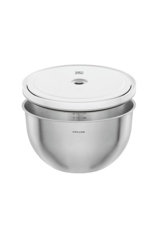 Fresh & Save Bowls Vakumlu Saklama Kabı, L, 24 Santimetre, Paslanmaz Çelik, Metalik Gri Çok Renkli