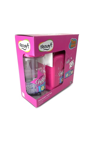 Kral Şakir Pipetli Tritan Matara Ve Beslenme Kabı Set, 500 Ml, Pembe Diğer
