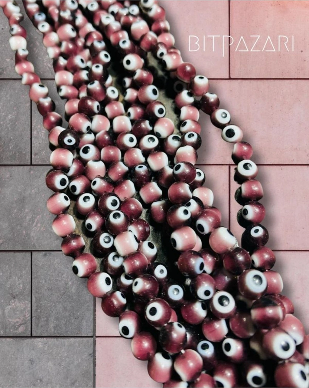 Yuvarlak Mürdüm Cam Nazar Boncuğu 6 Mm