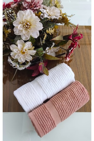 2.li Set Çeyizlik Premium Süper Soft Lüx Cotton 45x70cm. El Ve Yüz Havlusu %100 Pamuk Renkli