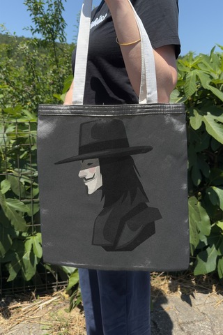 Zipzap V For Vendetta V5 Çift Taraflı Yazlık Kışlık Kanvas Baskı Bez Çanta