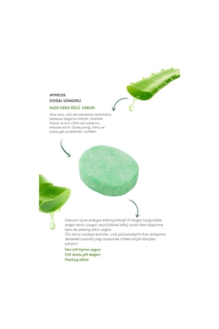 Aloe Vera Özlü Süngerli Doğal Güzellik Sabunu Cilt Etkili Diğer