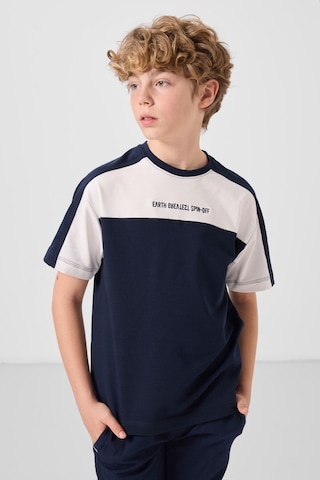 Tommylife Lacivert Pamuklu Yumuşak Dokulu Oversize Fit Baskılı Erkek Çocuk T-shirt - 11290 Lacivert
