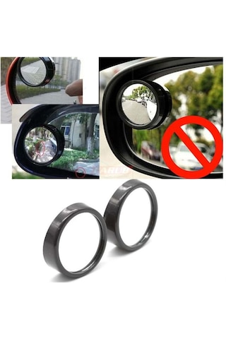Kör Nokta Aynası 360 Yuvarlak Ayna Siyah 2Li