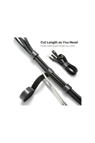 Xindoker Floveme Nilon Kablo Sıkıcı 5 Metre - Yeniden Kullanılabilir, Kesilebilir - Masa, Ofis, Ev Kablo Düzenleyici