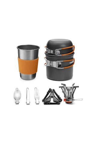 Kamp Tencere Portatif Dağınıklık Kiti Kamp Tencere Y27900c-1 Turuncu