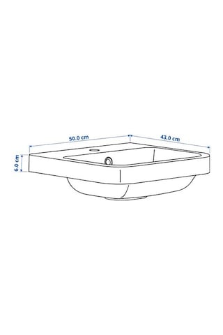 Ikea Backsjön Yarı Gömme Lavabo, Beyaz, 50x43 Cm