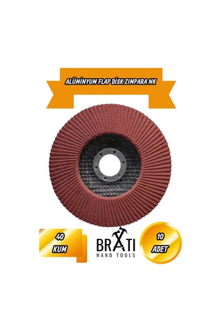 Avuç İçi Taşlama Flap Disk Zımpara 115 X 22 Mm 40 Kum 10 Adet