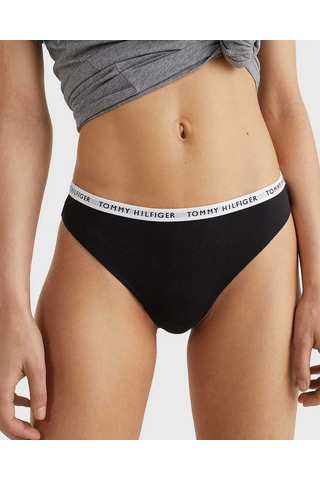 Black/Black/Black Kadın Tommy Hilfiger Thong Print 3’Lü Kadın Tan