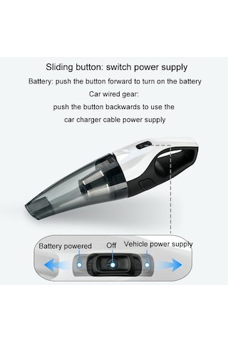 Güçlü Emişli Araba El Taşınabilir Elektrikli Süpürge, Özellikler: Kablolu Versiyon