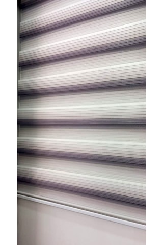 Mor Renk Geçişli Plise Zebra Stor Perde Altı Düz