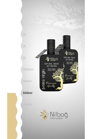 Nilbağ Zeytinyağları Ayvalık Erken Hasat Natural Sızma Zeytinyağı Soğuk Sıkım Moresca 500 ML
