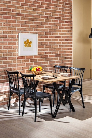 Violet Home Mutfak Sandalyesi 4 Adet Siyah