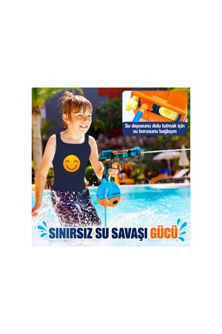 Şarjlı Otomatik Su Tabancası 500+75cc Çift Depolu Uzun Menzilli Mavi