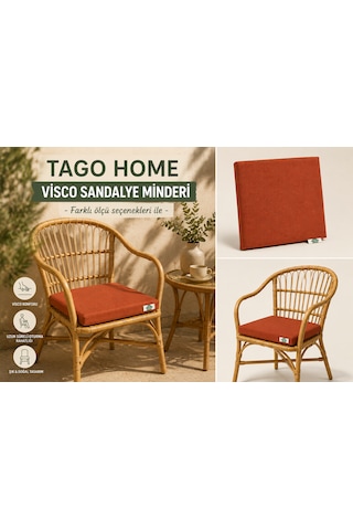 Tago Home Visco Sandalye Minderi 45 45 Cm Kiremit Tago Home Visco Sandalye Minderi 45 45 Cm Kiremit