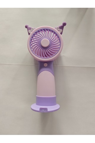 Mini El Fanı Şarjlı Telefon Tutuculu Figürlü 3 Kademeli Taşınabilir Vantilatör Masa El Tipi Serinletici Soğutucu