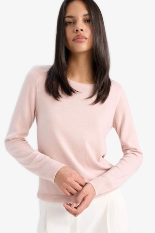 Defacto Regular Fit Bisiklet Yaka Kadın Triko Kazak F7091AZ25WNPN638 - Pembe