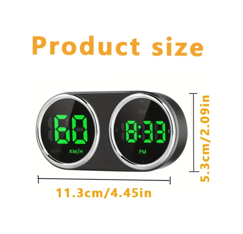 Willowhaven Black V15 Evrensel Araç Hud Gösterge Sistemi Net Hız Ve Zaman Usb Güç Çoğu Araca Uyum