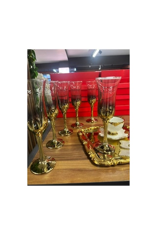 6'lı Gold Kahve Yanı Sunum Bardağı